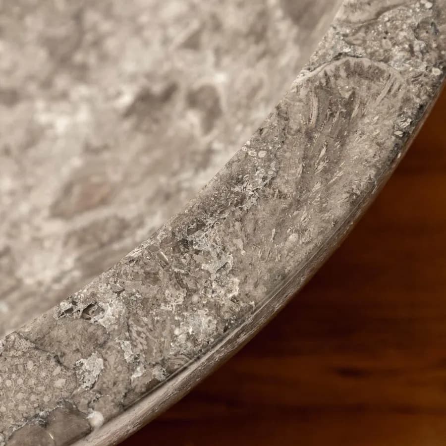 Lavabo da appoggio 45 cm in marmo lucido grigio - Artizan