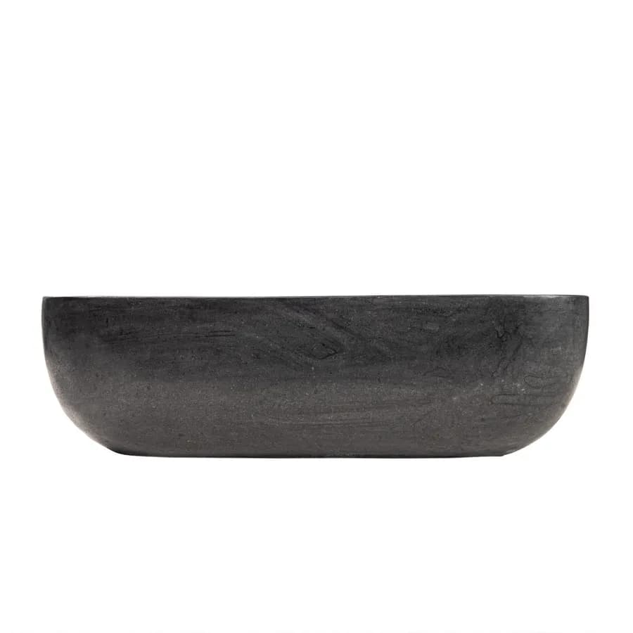 Lavabo da appoggio 45x35 cm in pietra nero satinato - Artizan