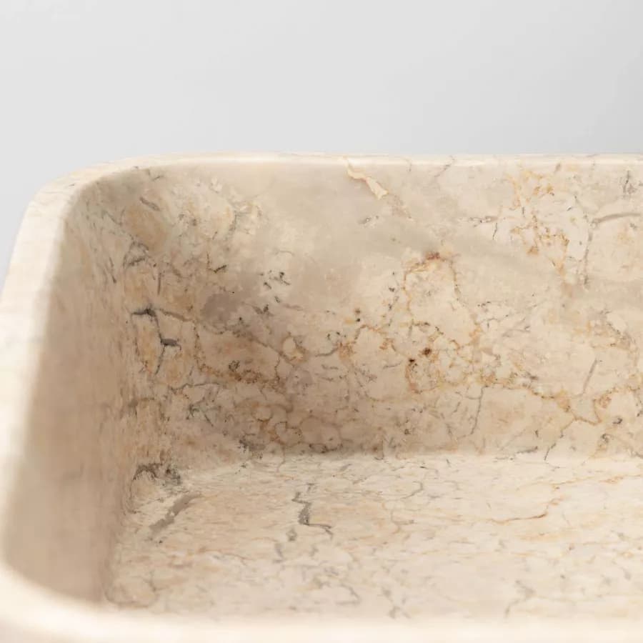 Lavabo da appoggio 50x35 cm in marmo levigato crema - Artizan