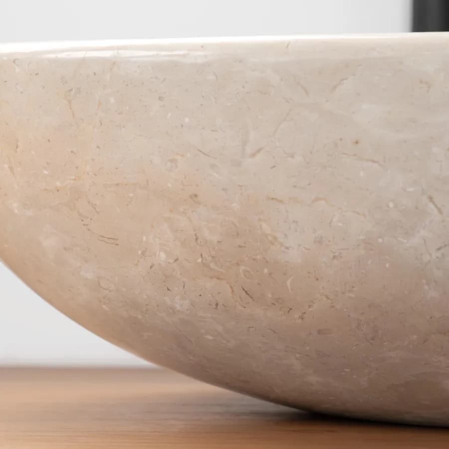 Lavabo da appoggio 50x40 cm in marmo lucido crema - Artizan