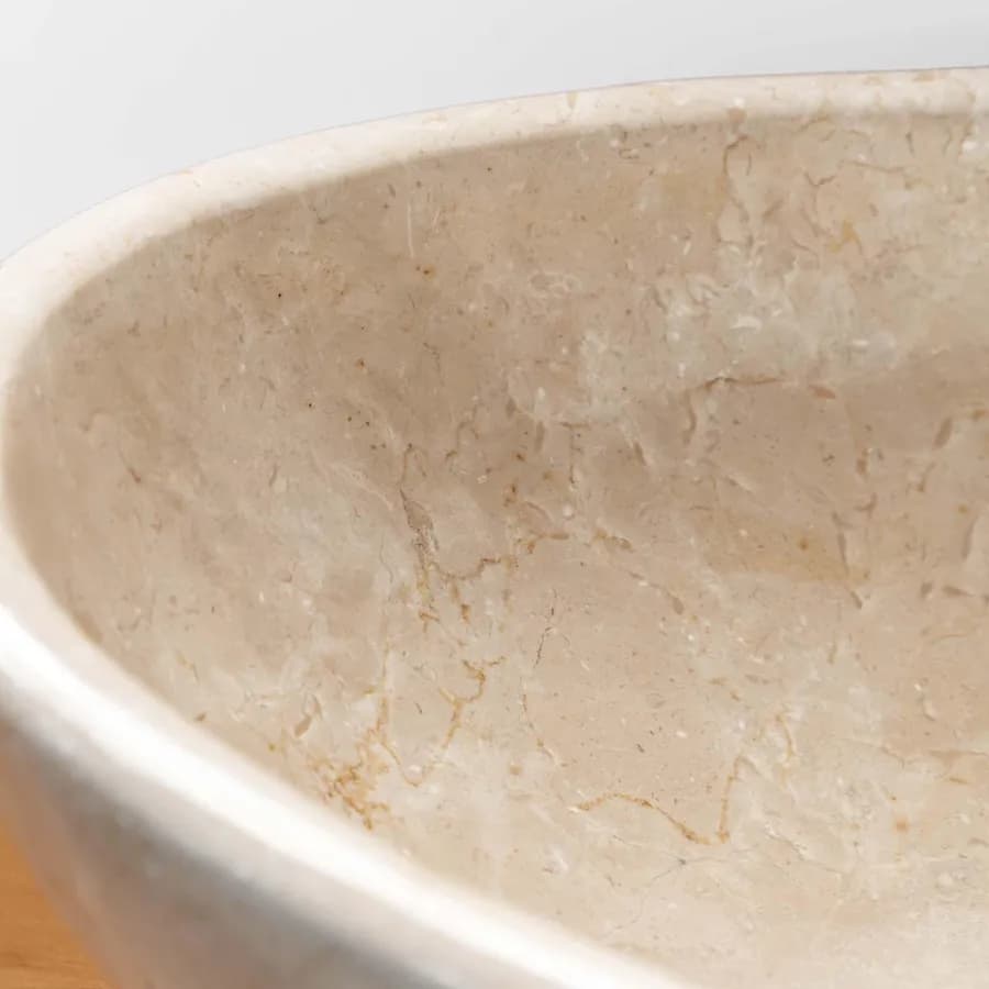 Lavabo da appoggio 50x40 cm in marmo lucido crema - Artizan