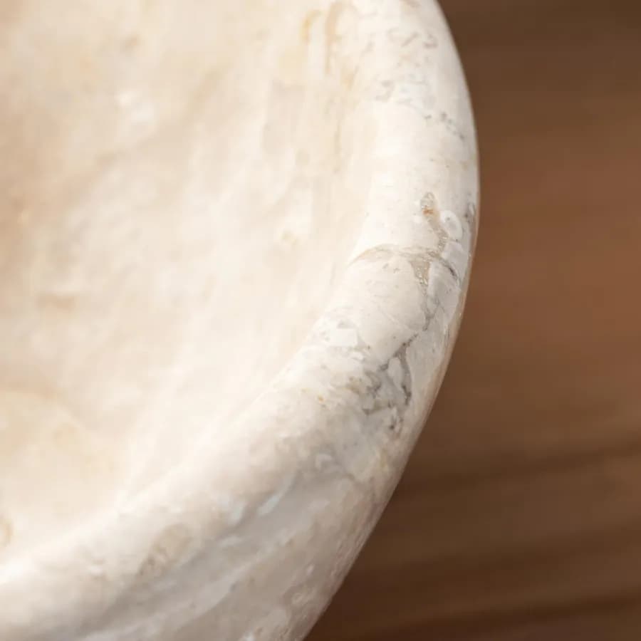 Lavabo da appoggio 50x40 cm in marmo lucido crema - Artizan