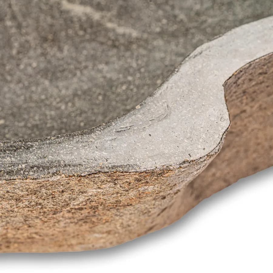 Lavabo da appoggio 60-70 cm in pietra naturale grigio antracite - Artizan