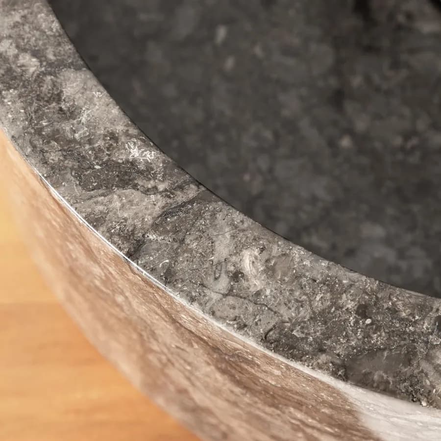 Lavabo da appoggio 40 cm in marmo grigio chiaro - Artizan