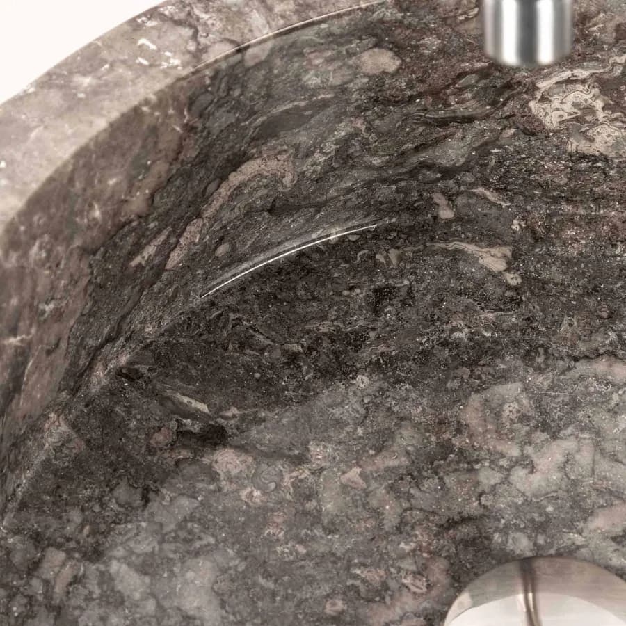 Lavabo da appoggio 40 cm in marmo grigio chiaro - Artizan