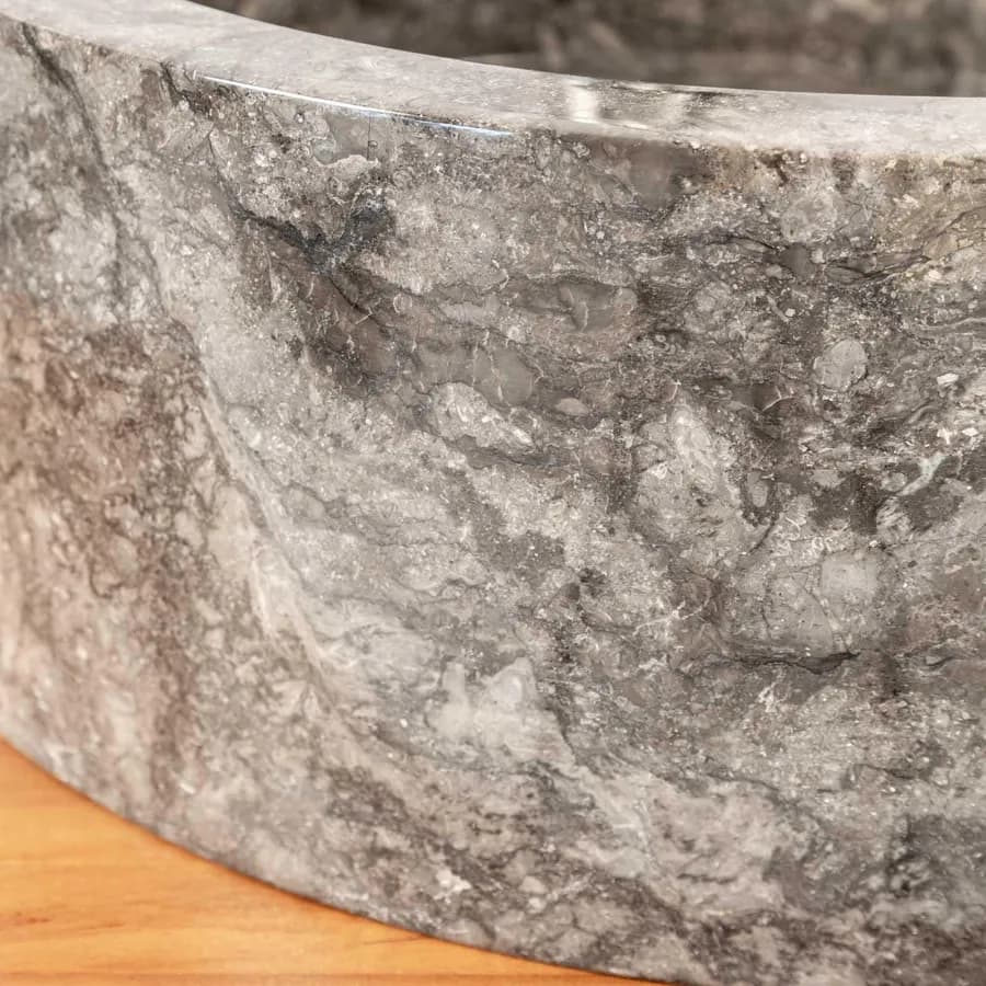 Lavabo da appoggio 40 cm in marmo grigio chiaro - Artizan