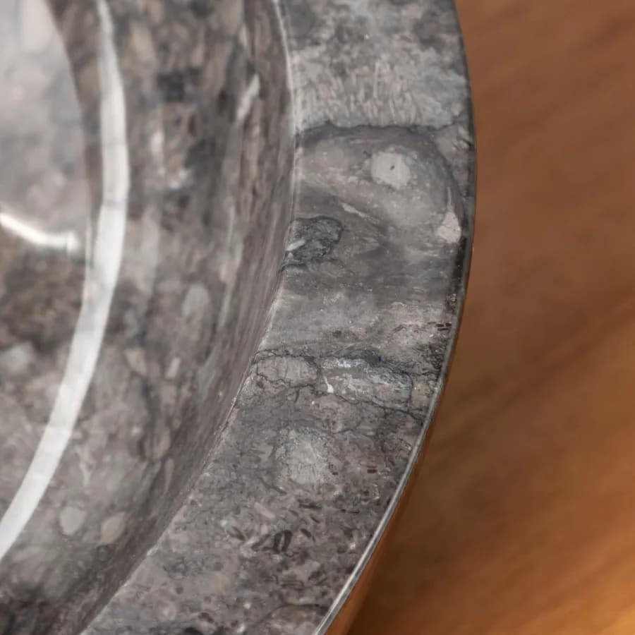 Lavabo da appoggio 40 cm in marmo semilucido nero - Artizan