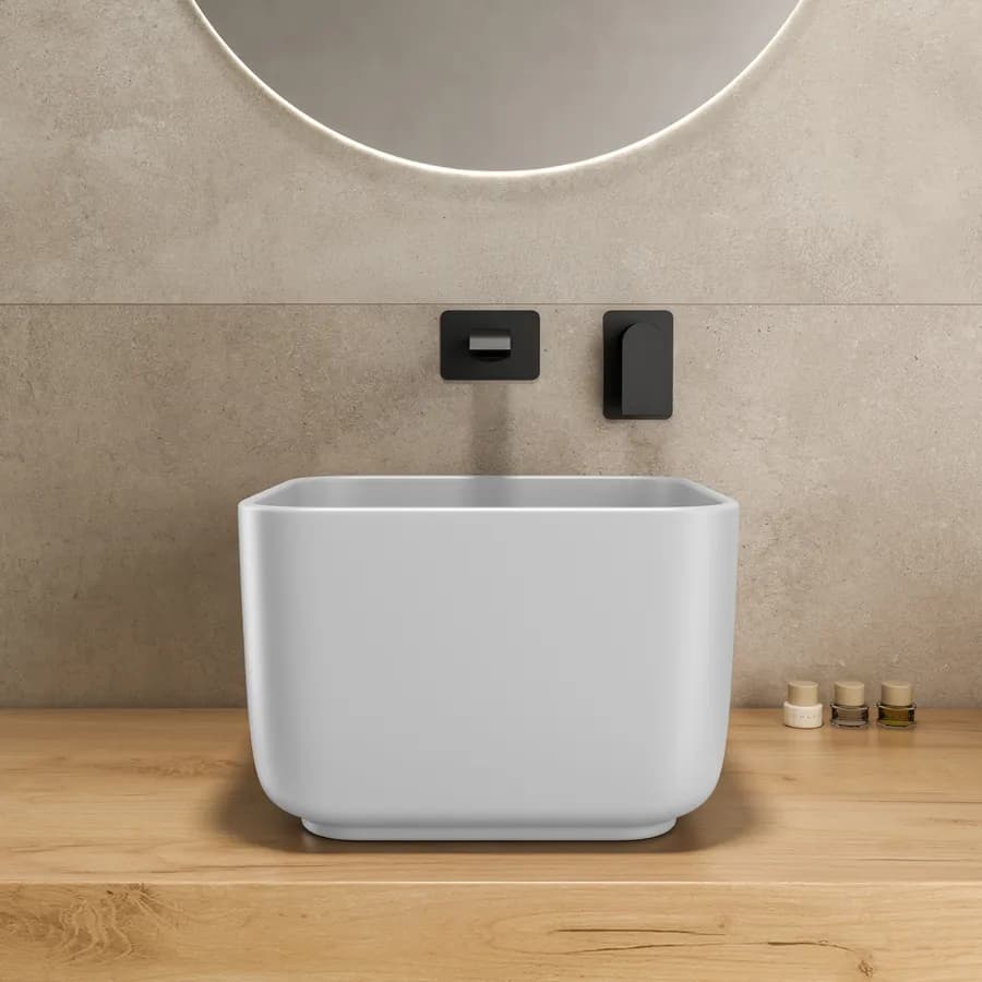 Lavabo d'appoggio 36,5x24,5 h cm bianco opaco - Capital