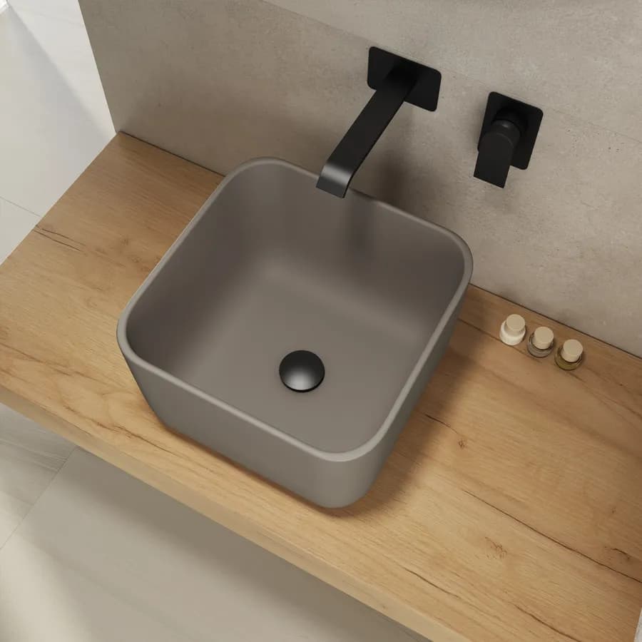 Lavabo d'appoggio 36,5x24,5 h cm tortora scuro opaco - Capital