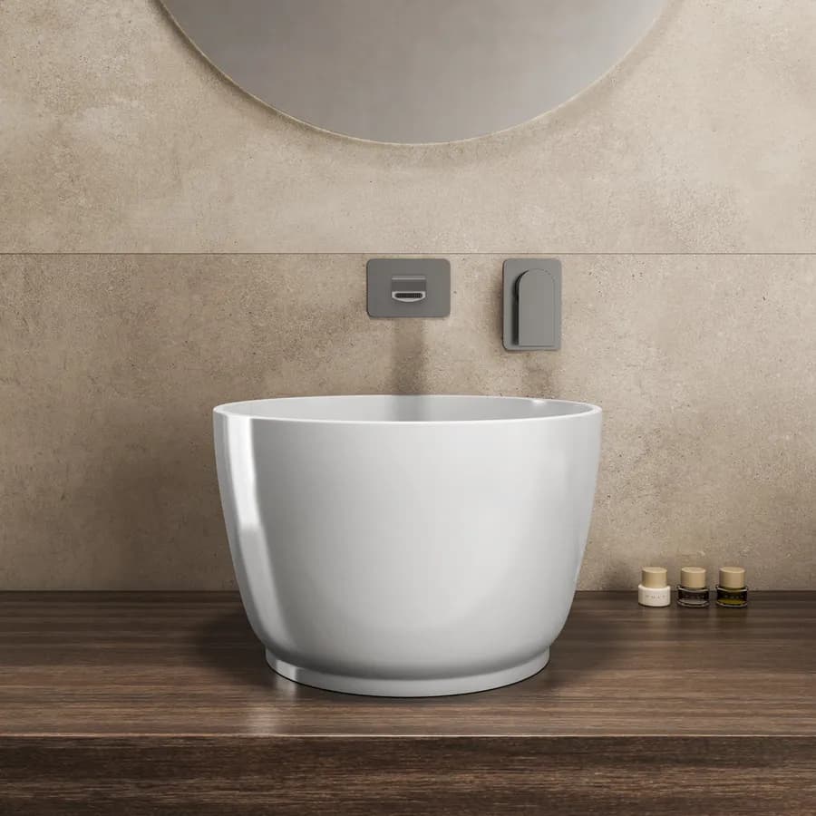 Lavabo d'appoggio 38x24,5 h cm bianco lucido - Capital