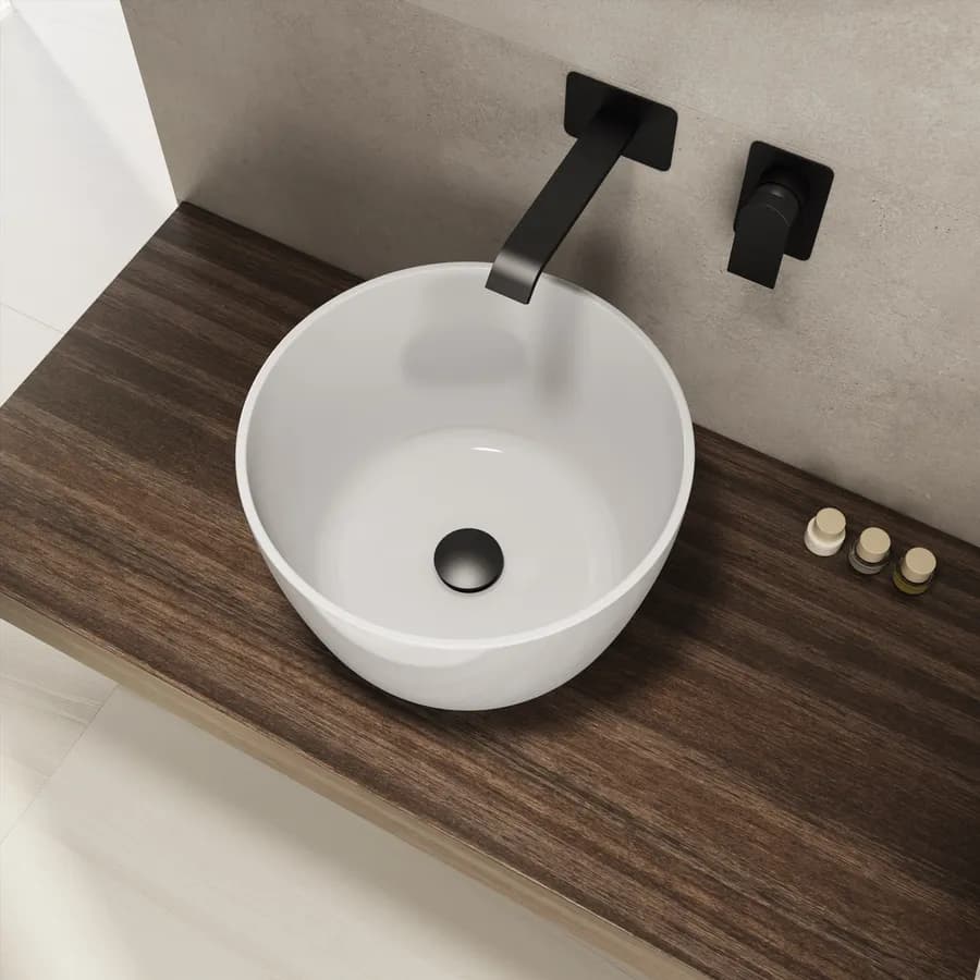 Lavabo d'appoggio 38x24,5 h cm bianco lucido - Capital