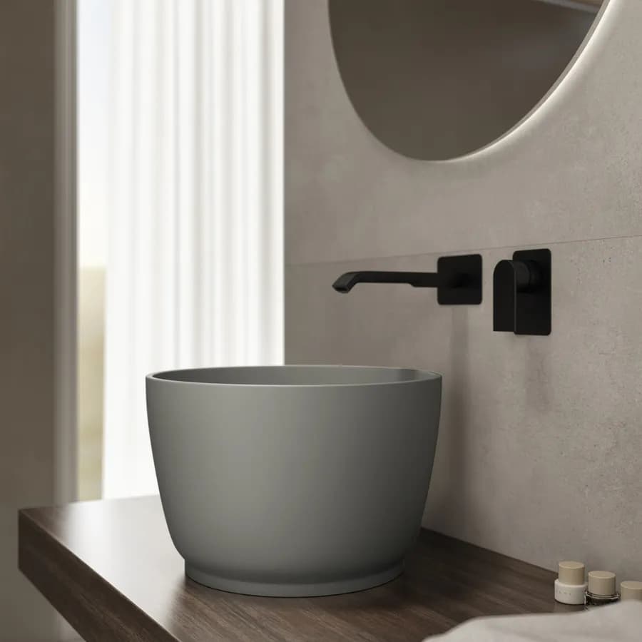 Lavabo d'appoggio 38x24,5 h cm grigio ares opaco - Capital
