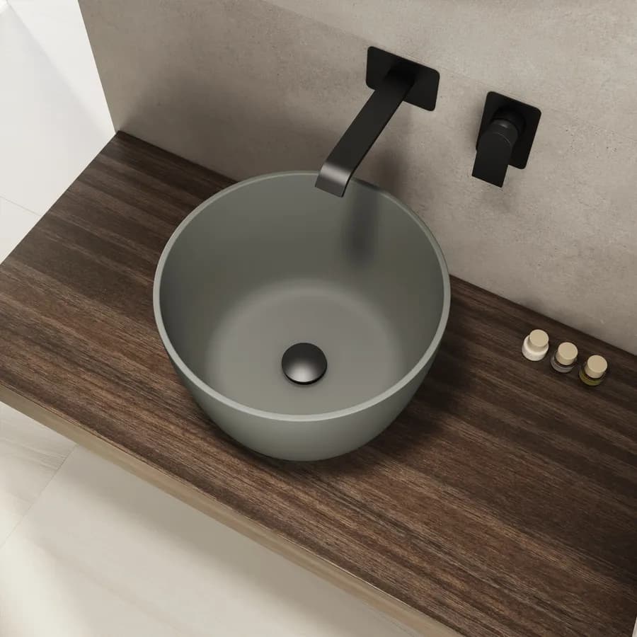 Lavabo d'appoggio 38x24,5 h cm grigio ares opaco - Capital