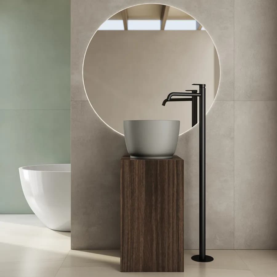 Lavabo d'appoggio 38x24,5 h cm grigio ares opaco - Capital