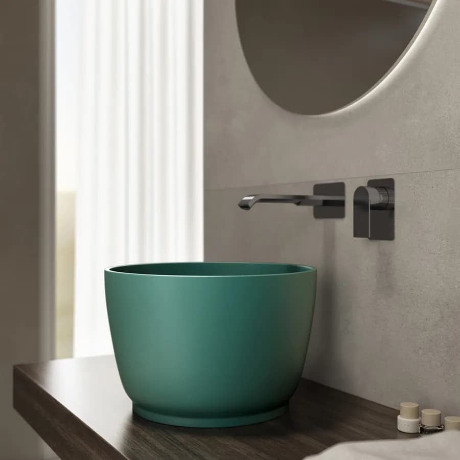 Lavabo d'appoggio 38x24,5 h cm verde inglese opaco - Capital