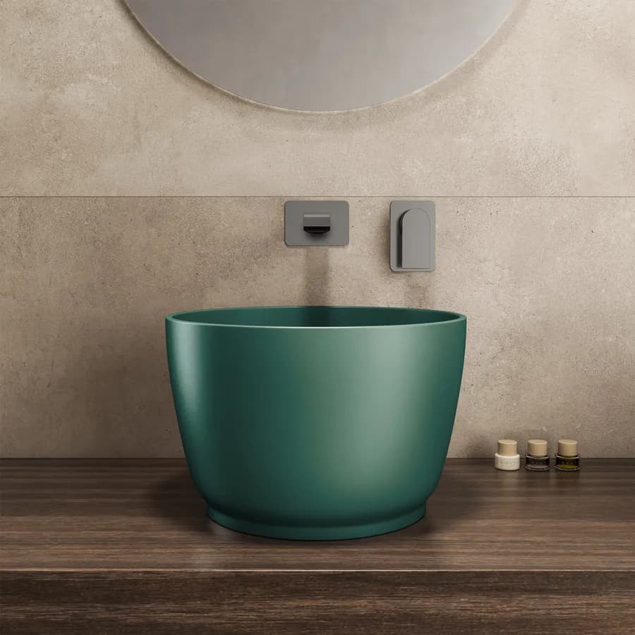 Lavabo d'appoggio 38x24,5 h cm verde inglese opaco - Capital