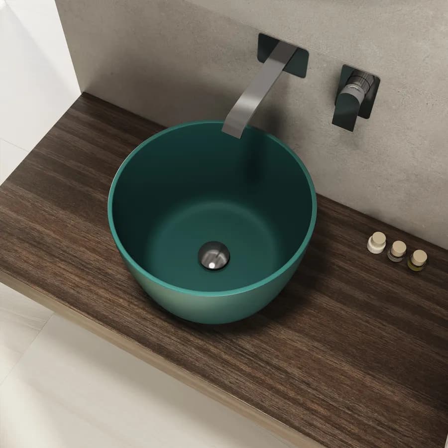 Lavabo d'appoggio 38x24,5 h cm verde inglese opaco - Capital