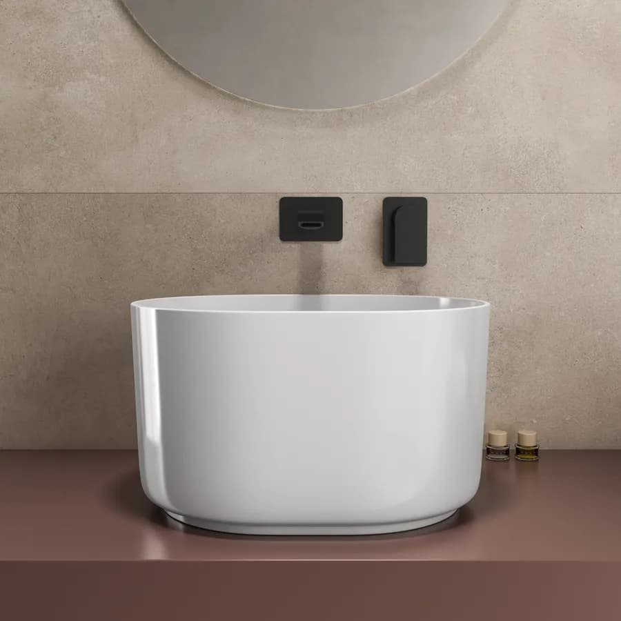 Lavabo d'appoggio 45,5x25 h cm bianco lucido - Capital