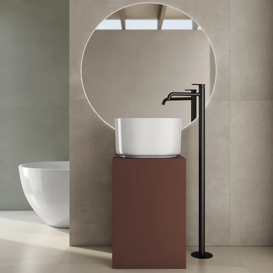 Lavabo d'appoggio 45,5x25 h cm bianco lucido - Capital