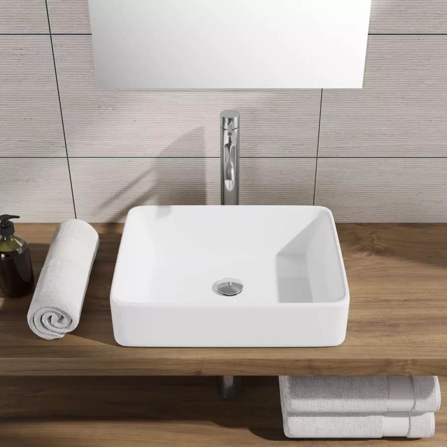 Lavabo d'appoggio 48x37 cm in ceramica bianco opaco - Cloe