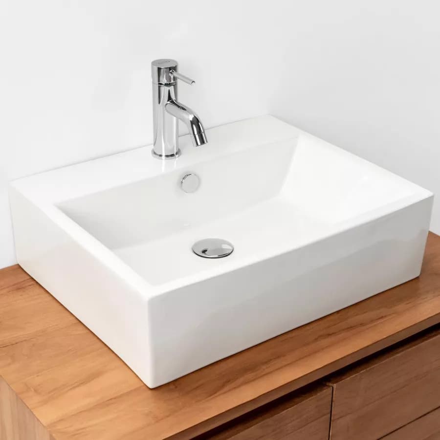 Lavabo d'appoggio 53x41 cm in ceramica bianco opaco - Cloe