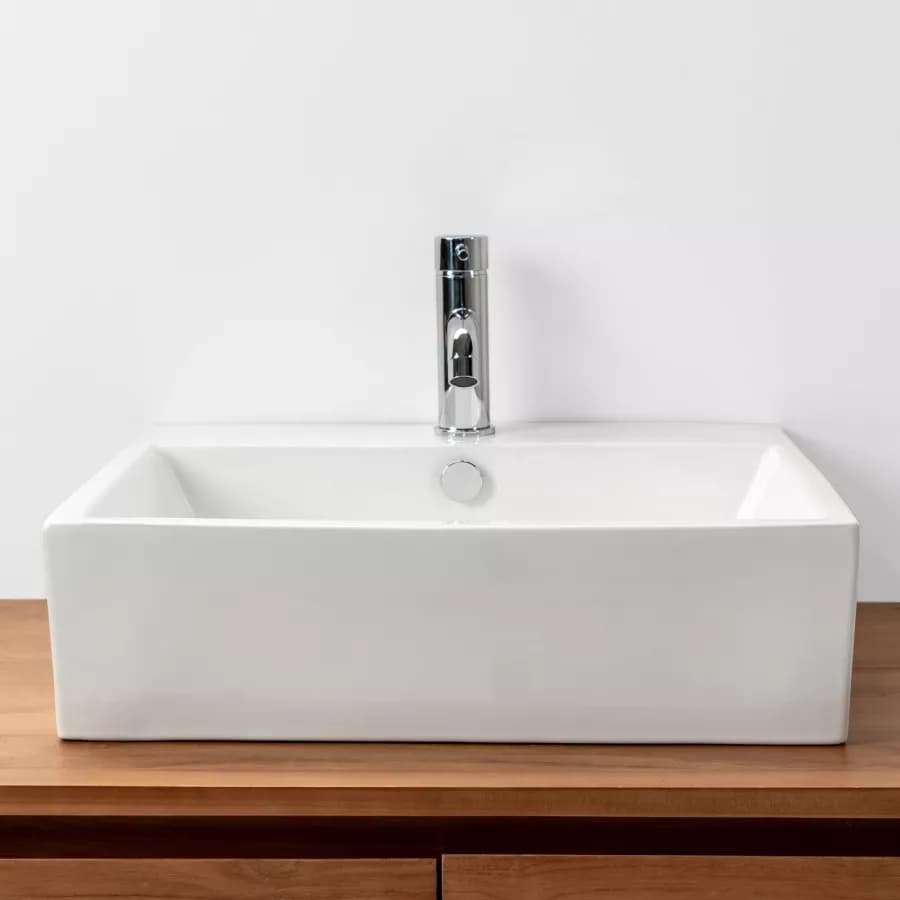Lavabo d'appoggio 53x41 cm in ceramica bianco opaco - Cloe