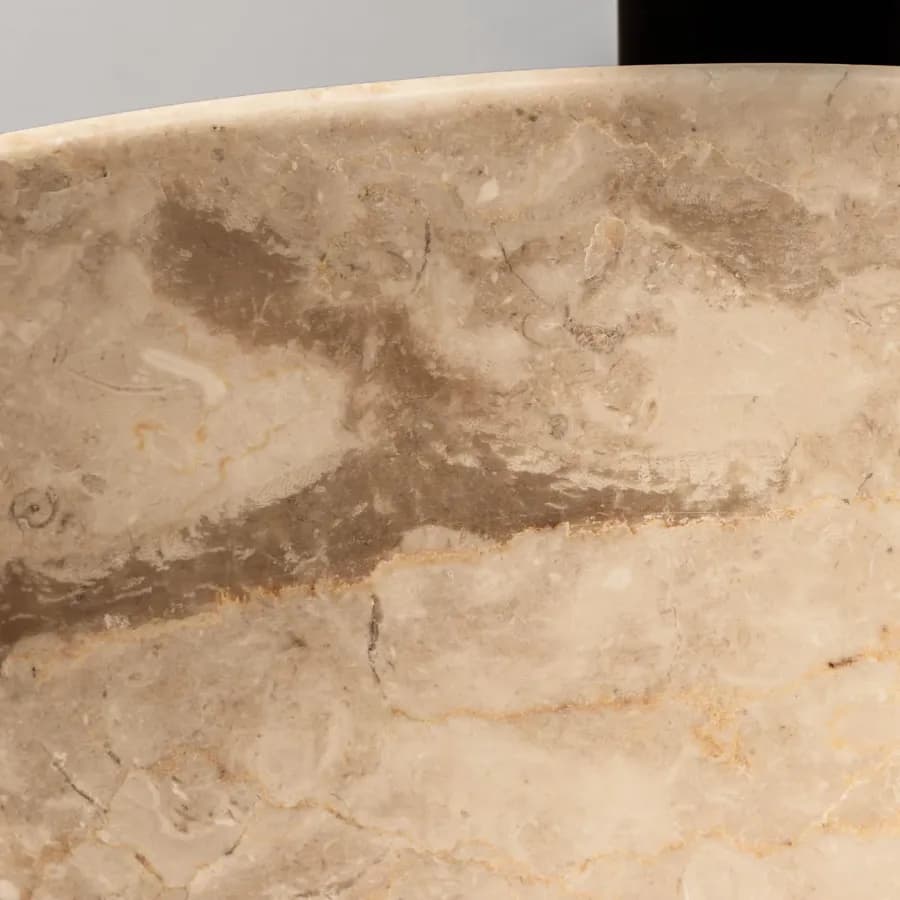 Lavabo da appoggio 35 cm in marmo levigato crema - Artizan