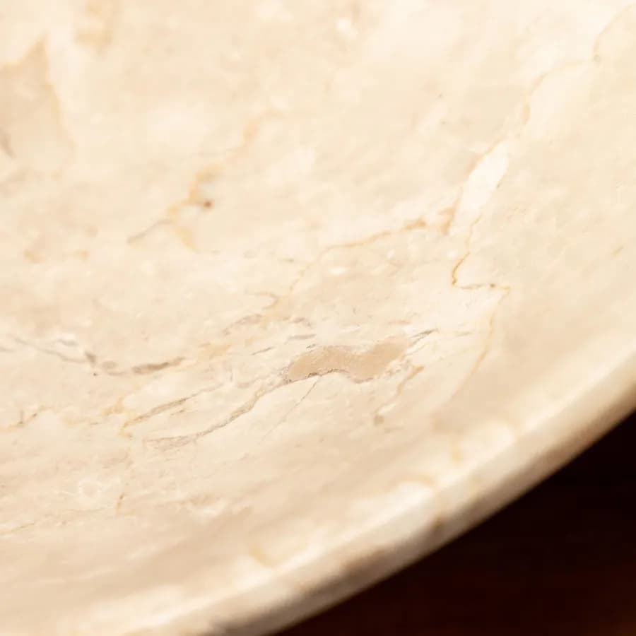 Lavabo da appoggio 35 cm in marmo levigato crema - Artizan
