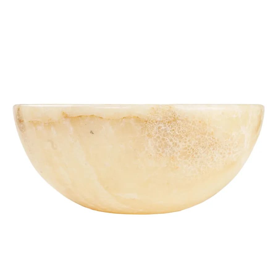 Lavabo da appoggio 35 cm in pietra naturale di onice ocra - Artizan