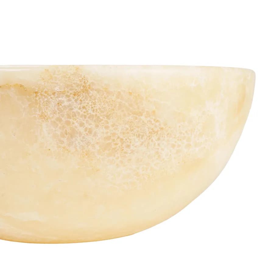 Lavabo da appoggio 35 cm in pietra naturale di onice ocra - Artizan