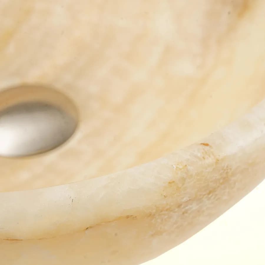 Lavabo da appoggio 35 cm in pietra naturale di onice ocra - Artizan