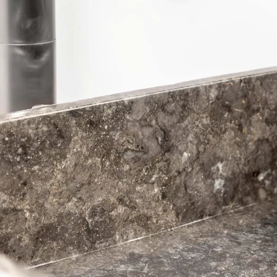 Lavabo da appoggio 50x40 cm in marmo bocciardato grigio chiaro - Artizan