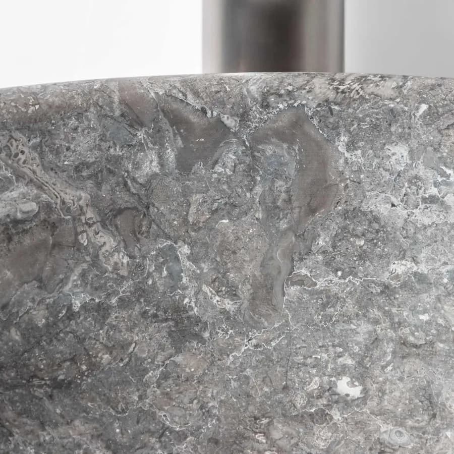 Lavabo da appoggio 35 cm in marmo levigato grigio chiaro - Artizan