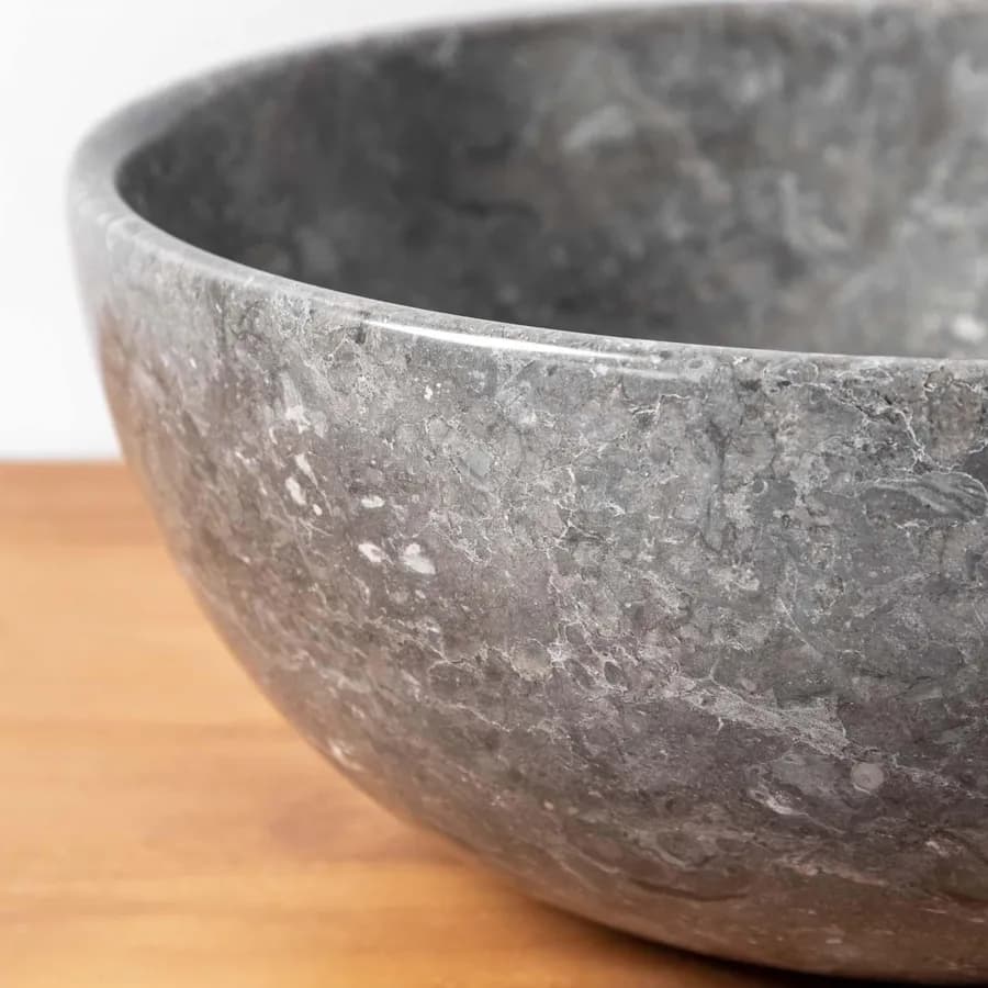 Lavabo da appoggio 35 cm in marmo levigato grigio chiaro - Artizan