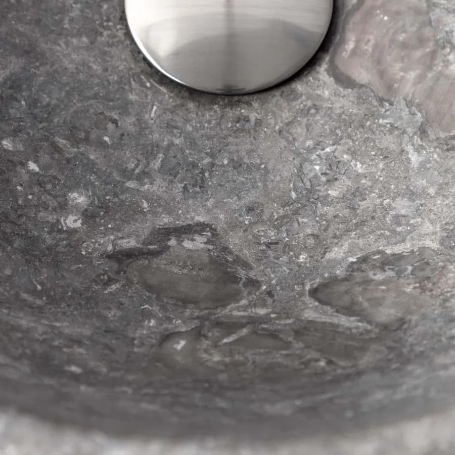 Lavabo da appoggio 35 cm in marmo levigato grigio chiaro - Artizan