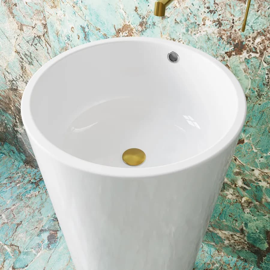 Lavabo freestanding 40x85 h cm monoforo in ceramica bianco - Frost