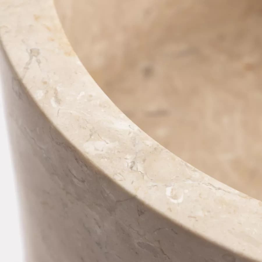 Lavabo freestanding 90h cm in marmo bocciardato crema e bianco - Artizan