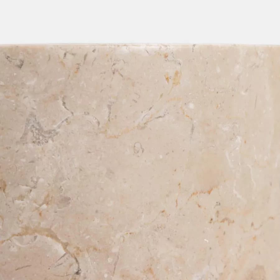 Lavabo freestanding 90h cm in marmo bocciardato crema e bianco - Artizan