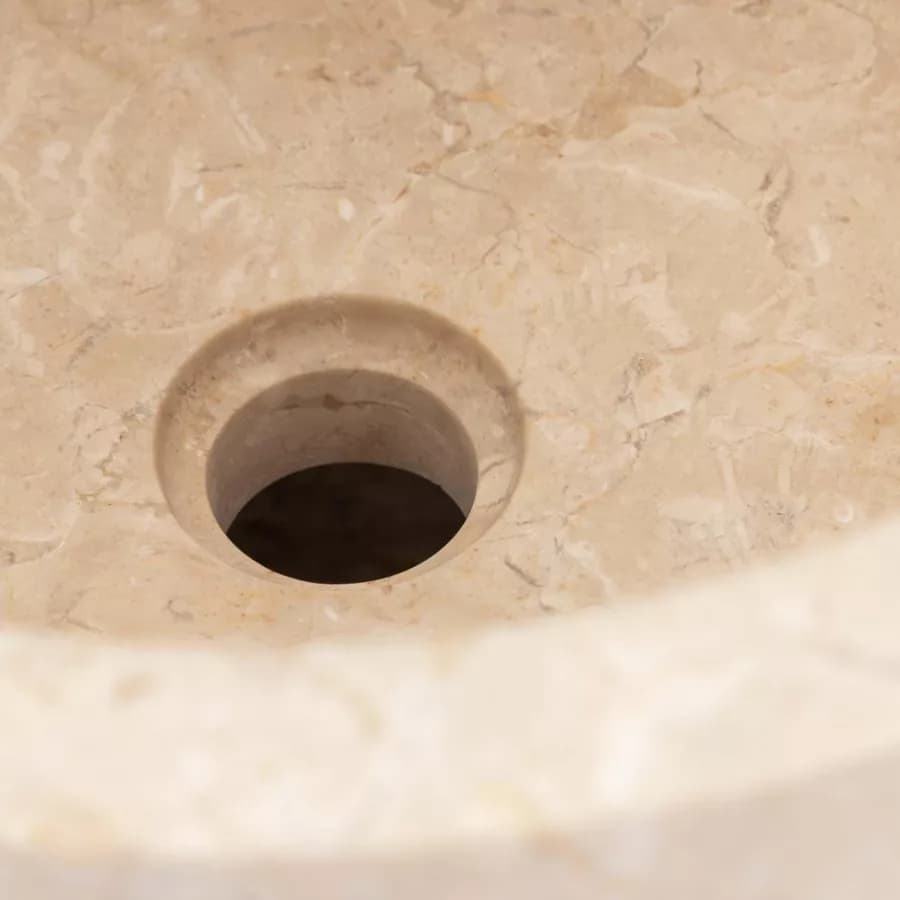 Lavabo freestanding 90h cm in marmo bocciardato crema e bianco - Artizan