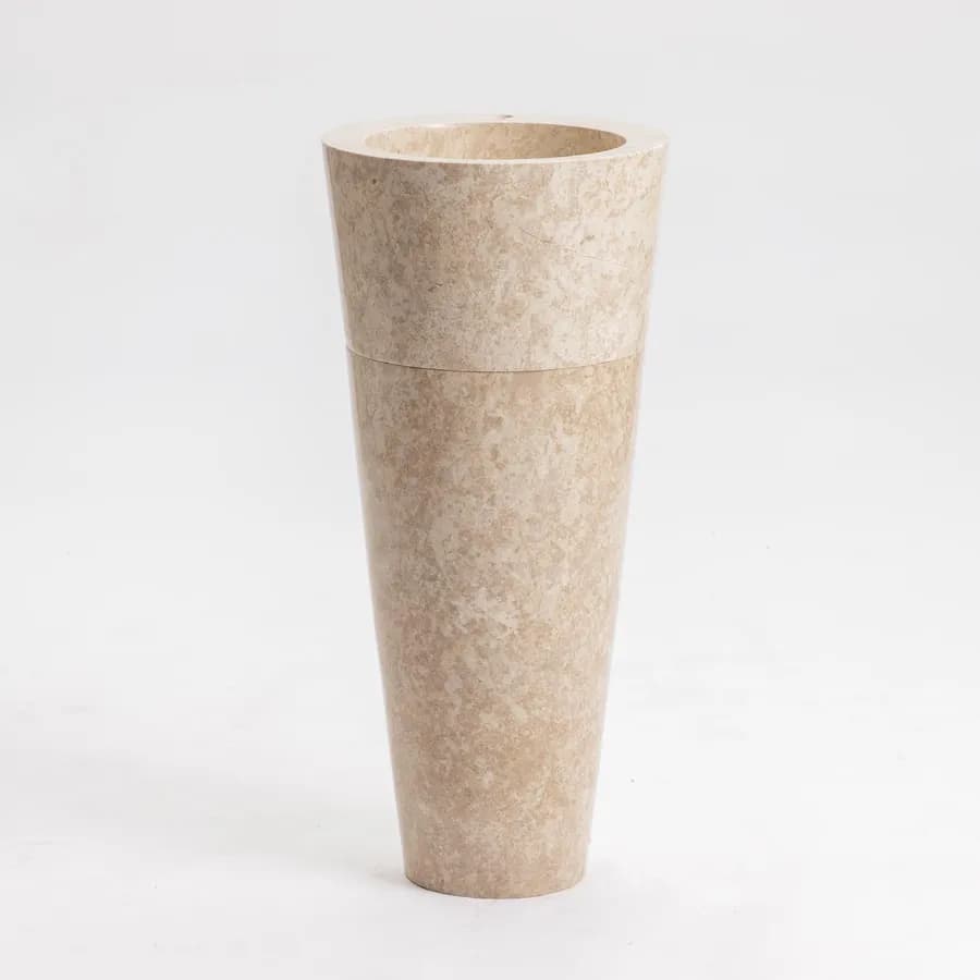 Lavabo freestanding monoforo 90h cm in marmo crema - Artizan