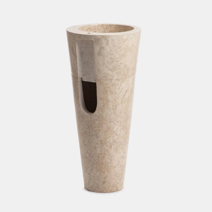 Lavabo freestanding monoforo 90h cm in marmo crema - Artizan
