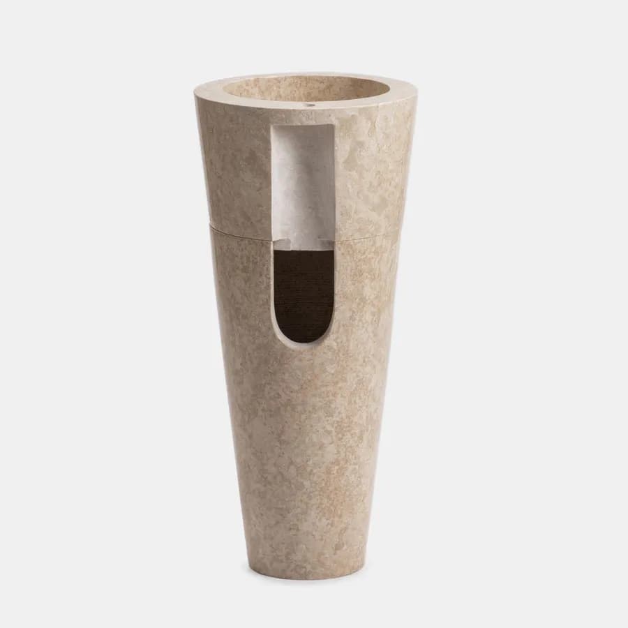 Lavabo freestanding monoforo 90h cm in marmo crema - Artizan