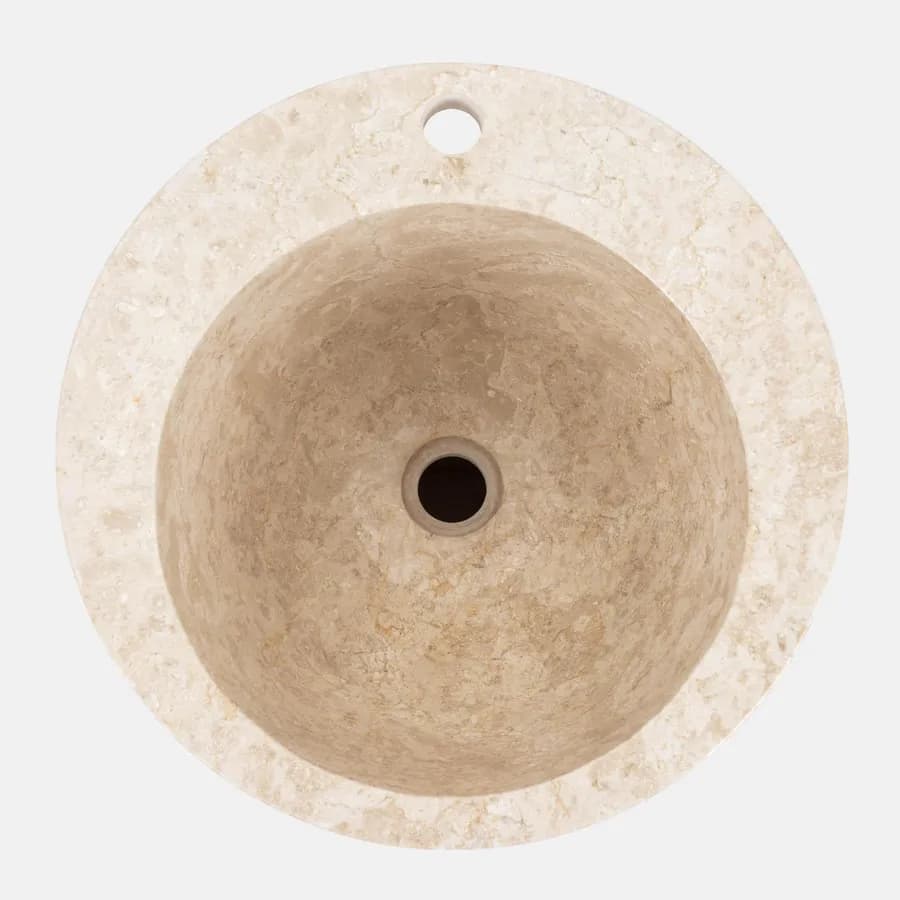 Lavabo freestanding monoforo 90h cm in marmo crema - Artizan