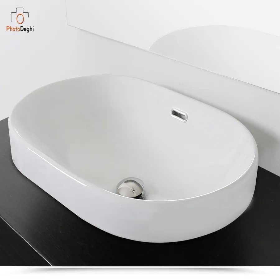 Lavabo incasso soprapiano in ceramica 60x40 cm soprapiano