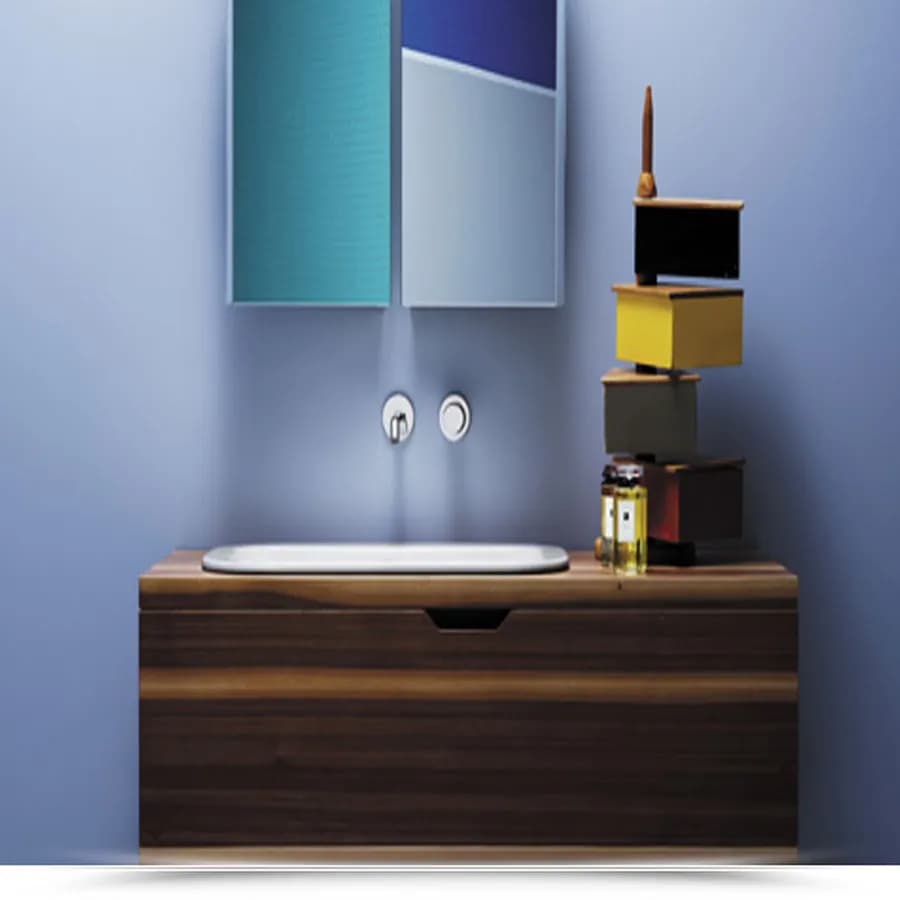 Lavabo semincasso Azzurra ceramica Glaze 50x40 cm bianco soprapiano