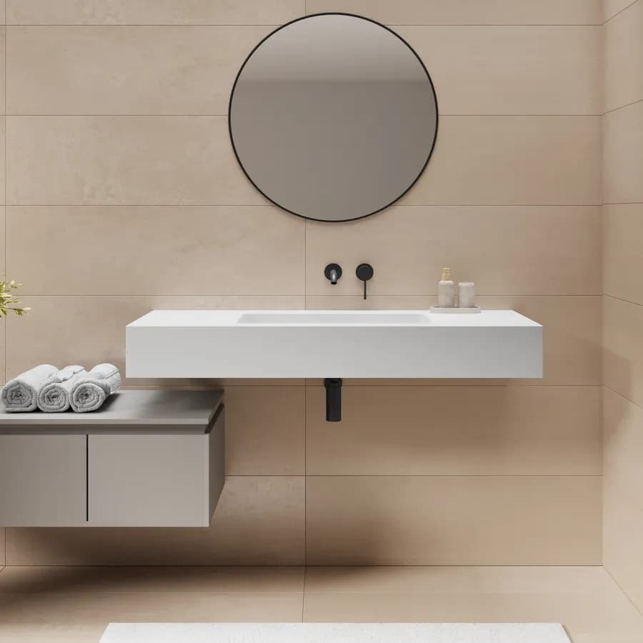 Lavabo 120X46 cm bianco opaco - Agua