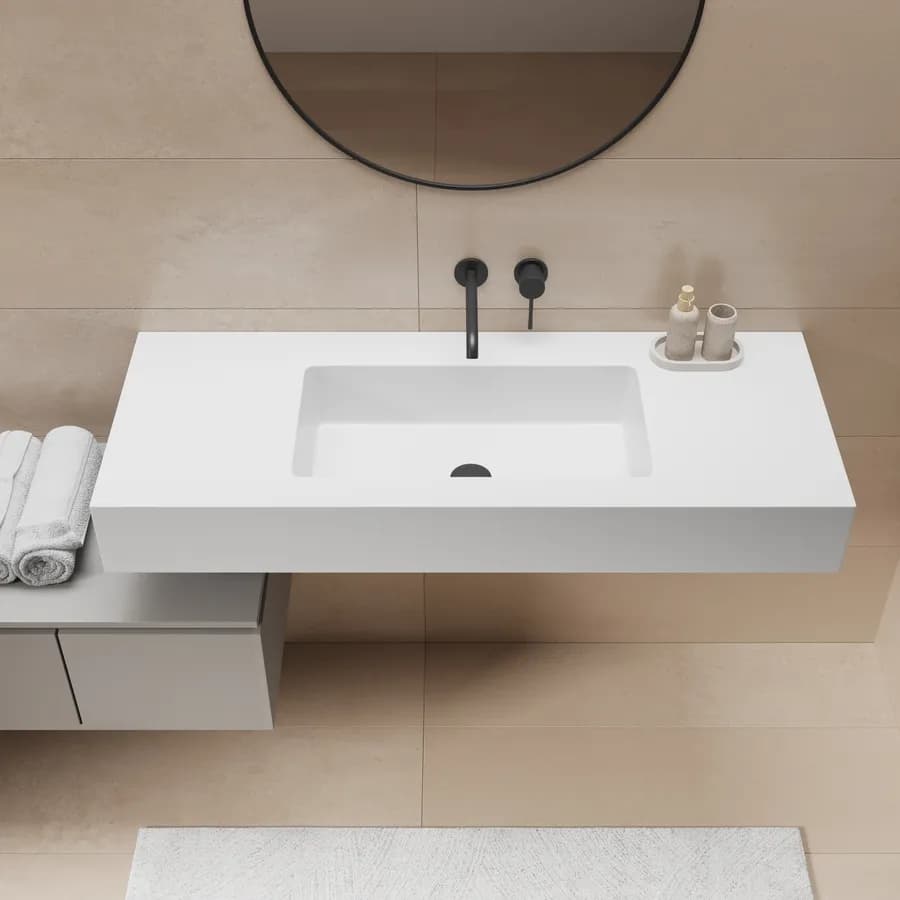 Lavabo 120X46 cm bianco opaco - Agua