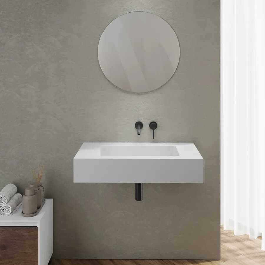 Lavabo 80X46 cm bianco opaco - Agua