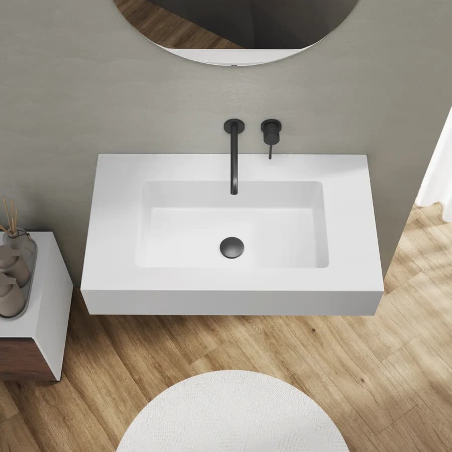 Lavabo 80X46 cm bianco opaco - Agua
