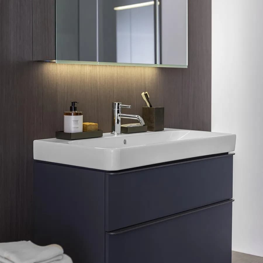 Lavabo sospeso o da appoggio 120 cm ceramica Serie Smyle Square - Geberit